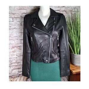 Bagatelle Women's Black Genuine Leather Biker Moto Jacket Sz XS NWT